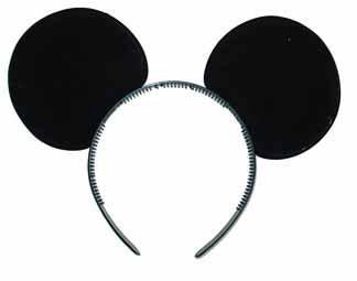 Mouse Ears Black On Headband Deluxe Costume Accessory