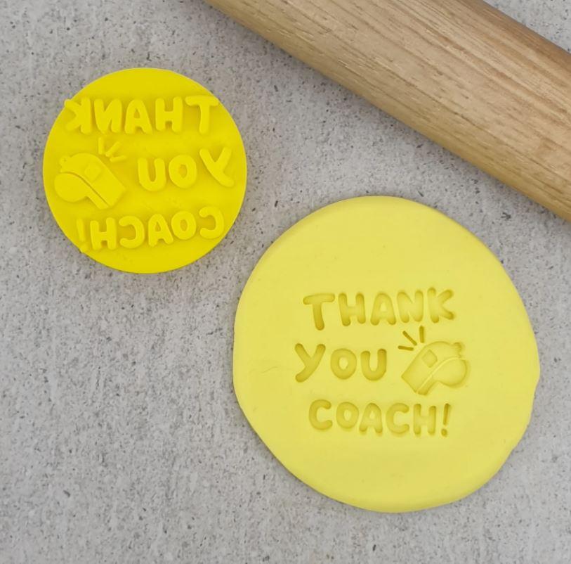 Thank You Coach! (Sports) Cookie/Biscuit Embosser Cutter