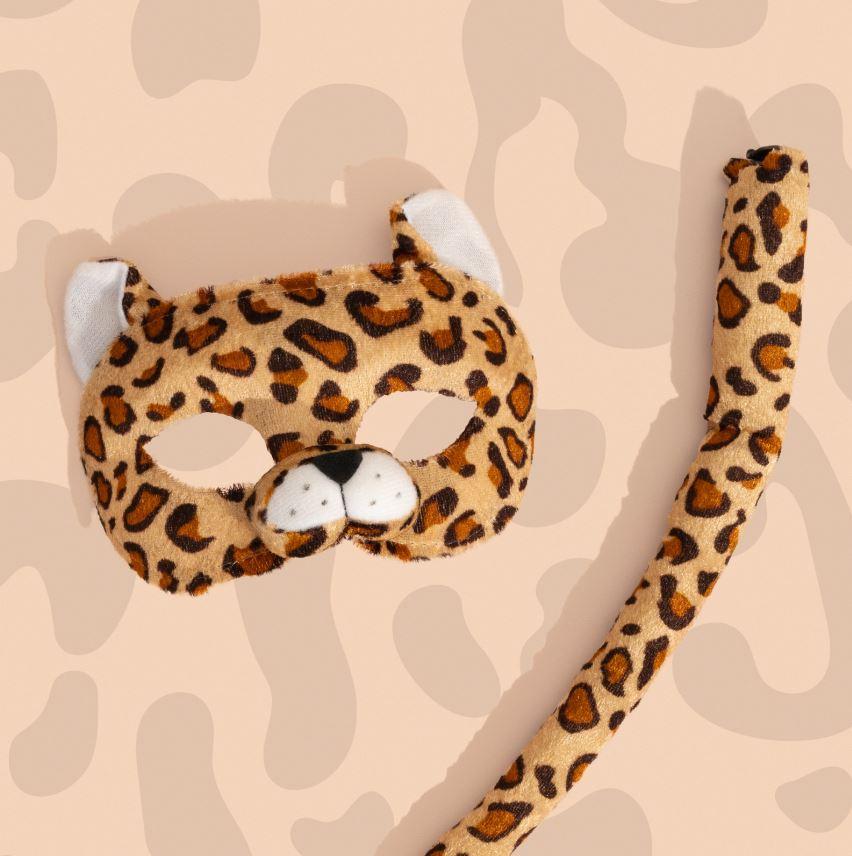 Animal Costume Mask Set Deluxe Leopard Spots