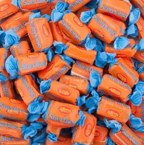 Confectionary Lollies Allens Sherbies 850g Bulk Wrapped
