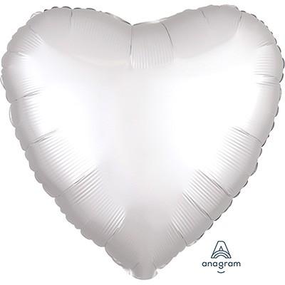 Balloon Foil 45cm Heart White Luxe