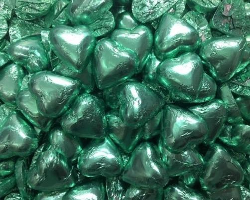 Chocolate Hearts Ice Green 1kg Bulk