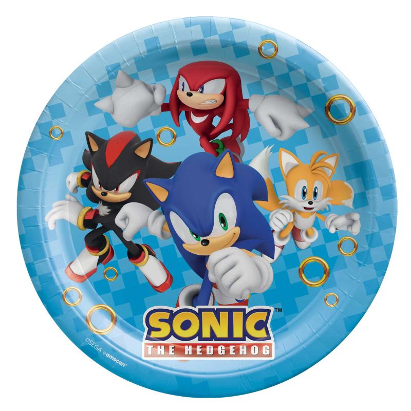 Sonic 2 The Hedgehog Plates 23cm Pk/8
