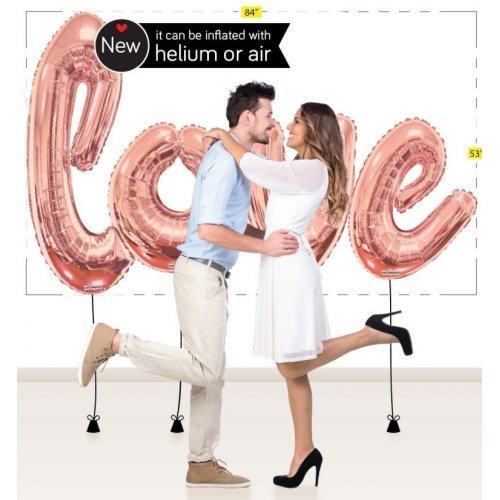 Balloon Foil Giant Script Love Rose Gold