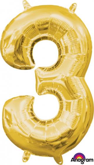 Balloon Foil Number 3 Gold 40cm