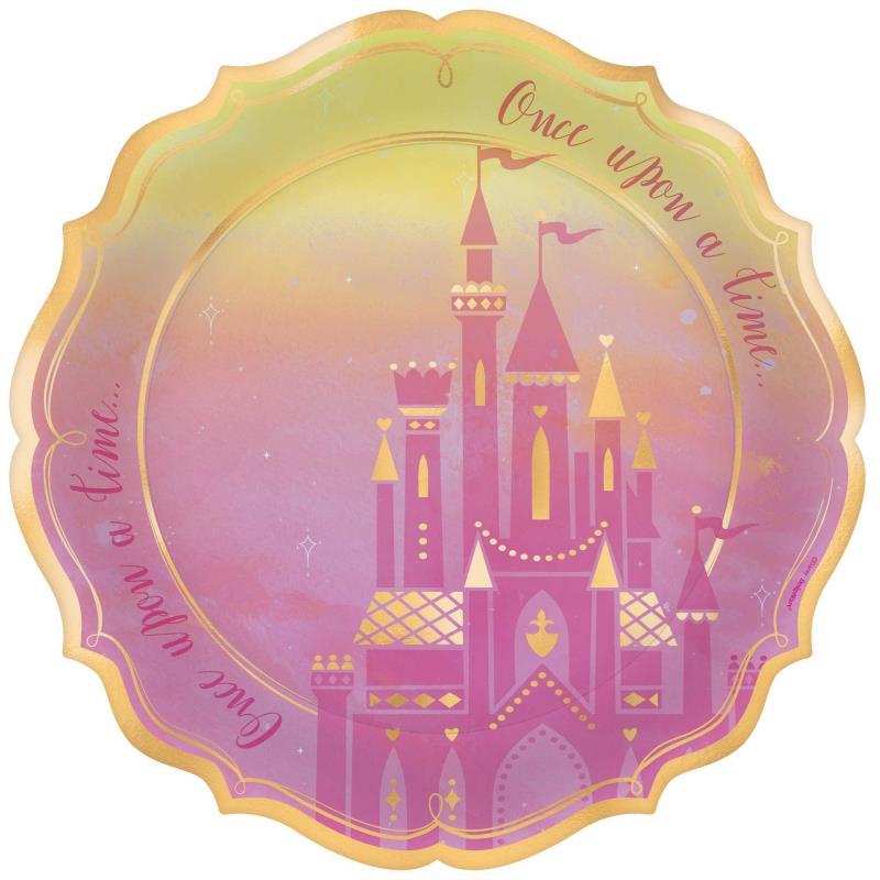 Disney Princess Once Upon A Time Plates 26cm Pk/8 Metallic