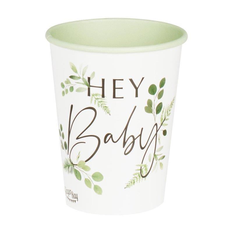 Botanical Baby Paper Cups 266ml Pk/8