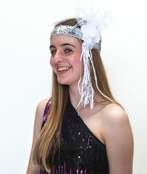Headband Flapper Deluxe White 1920s