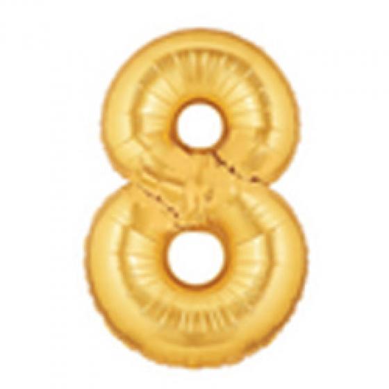 Balloon Foil Number 8 Gold 40cm