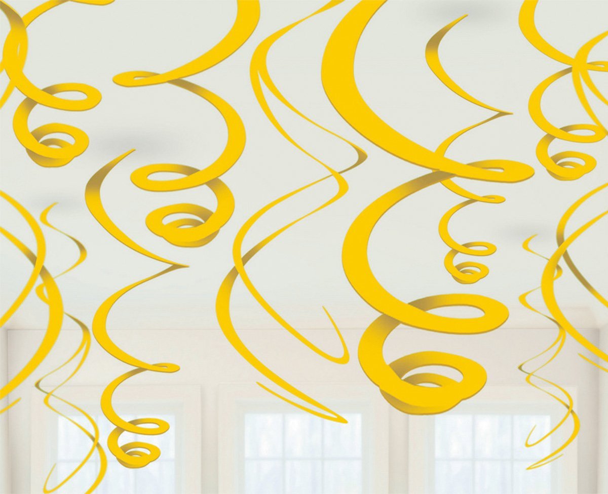 Hanging Swirls Yellow 55.8cm Pk/12