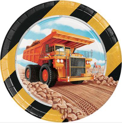 Big Dig Construction Paper Plates 17.4 Cm Pk/8