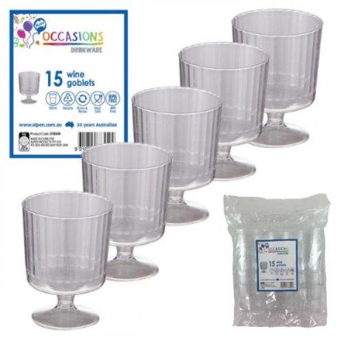 Plastic Wine Glass Goblet 145ml Pk/15