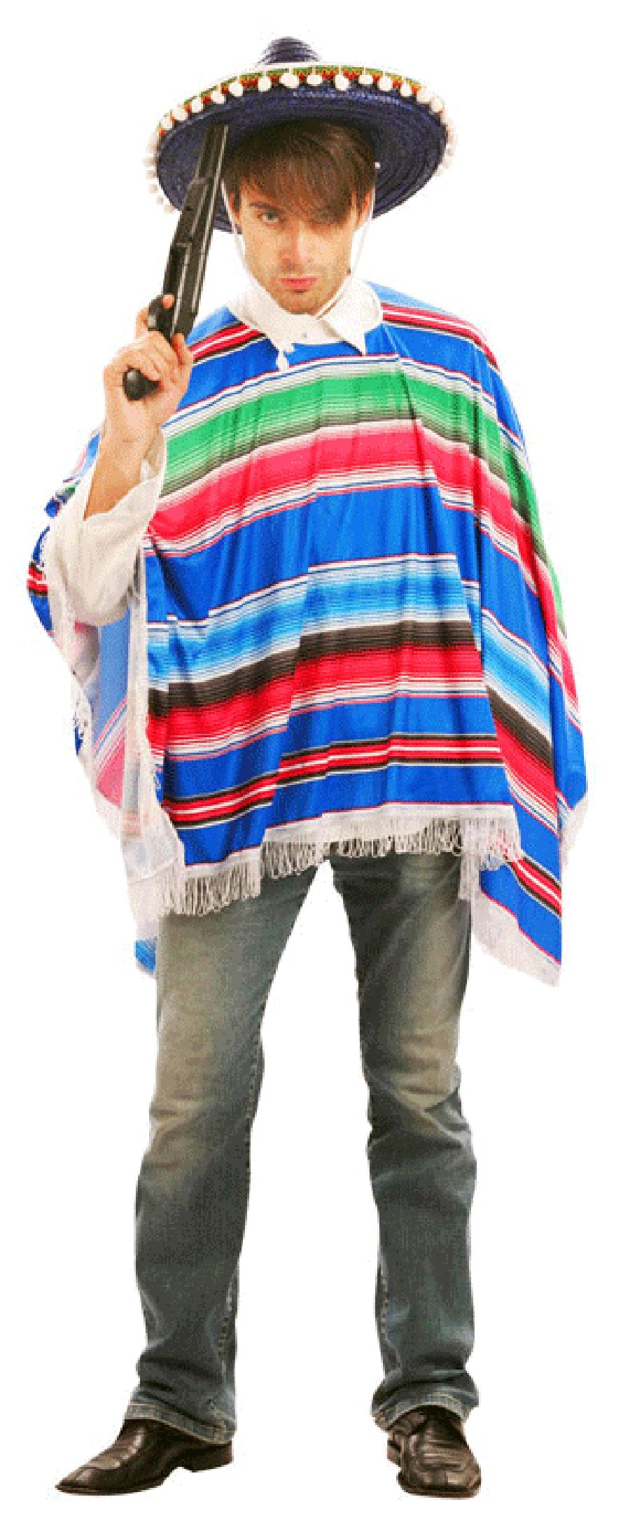 Costume Adult Mexican Poncho Bright