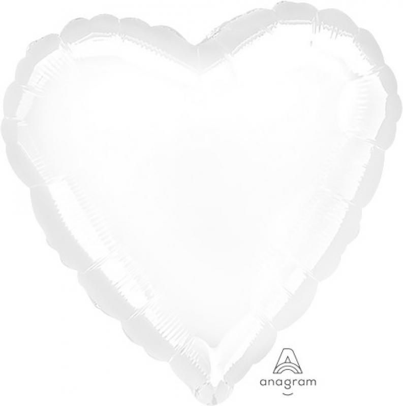 Balloon Foil 45cm Heart White