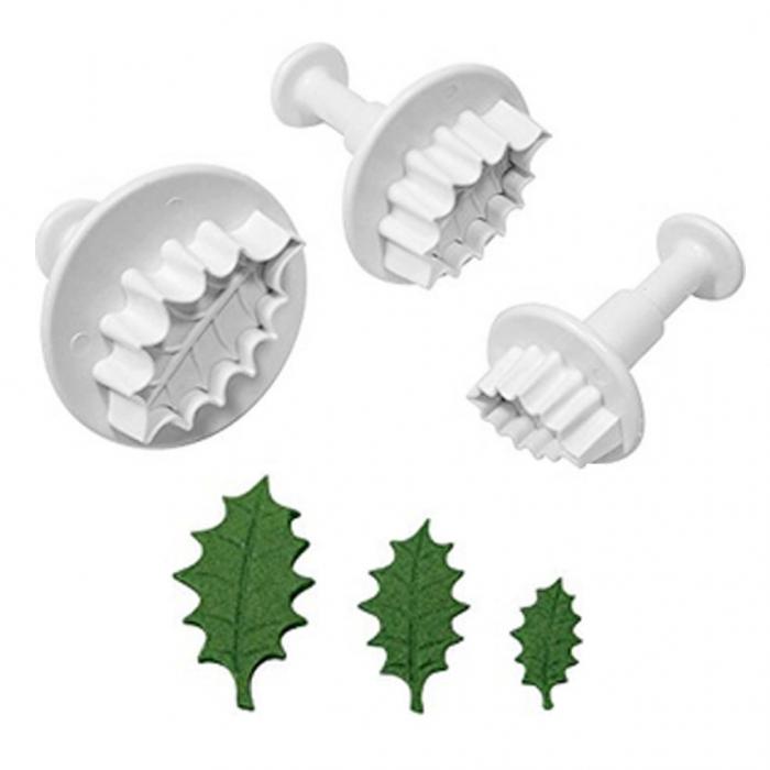 Cutter Plunger Holly Leaf 3pc Set