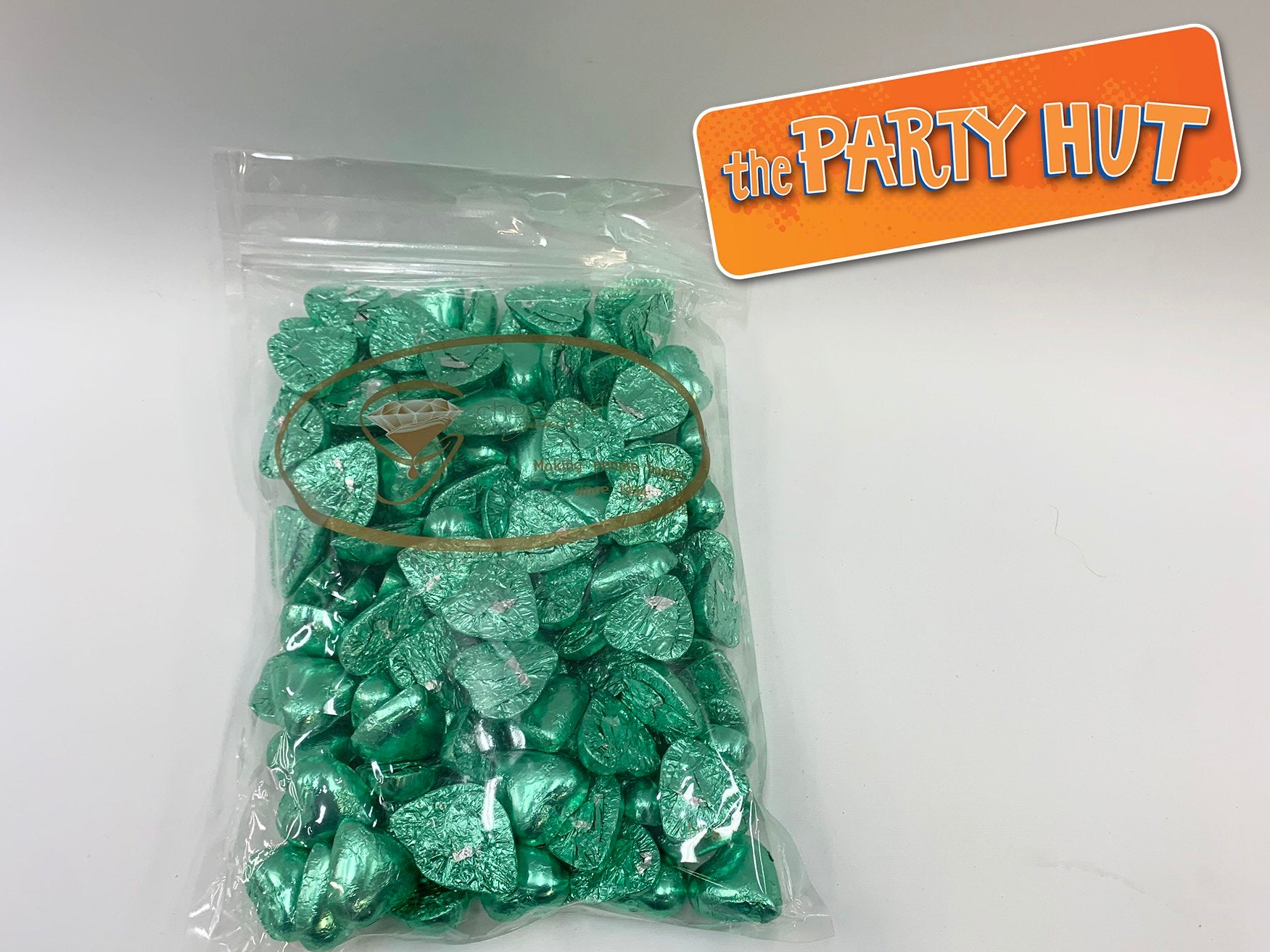 Chocolate Hearts Ice Green 1kg Bulk