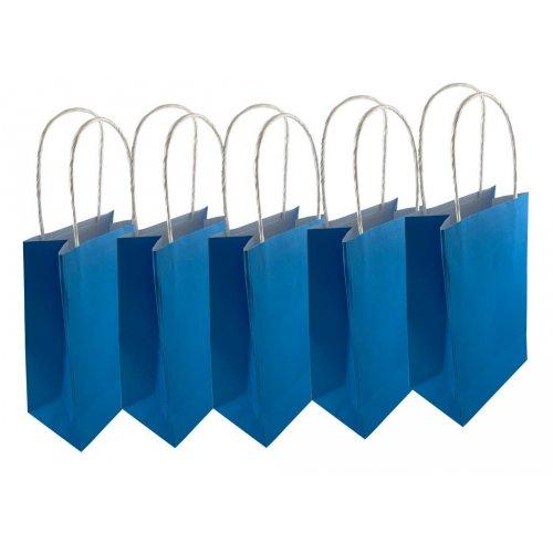 Party Loot Bag Paper Azure Blue Pk/5