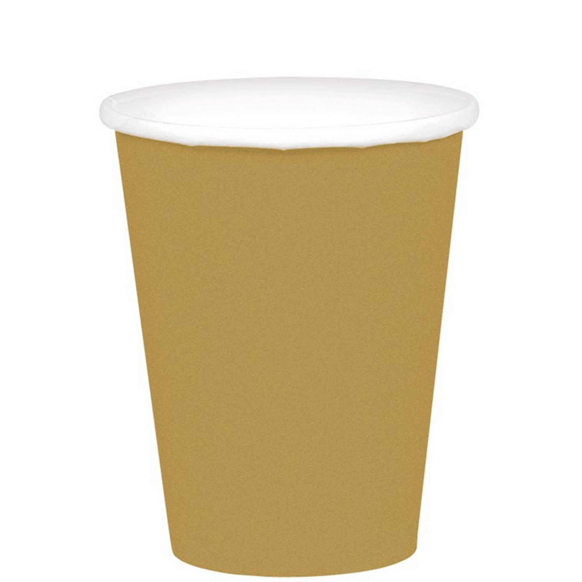 Cups 266ml Paper Gold 20 Pack