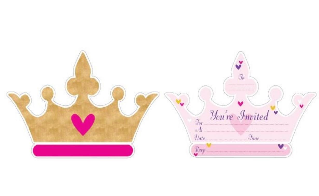 Party Invitation Pk/8 Princess Crown