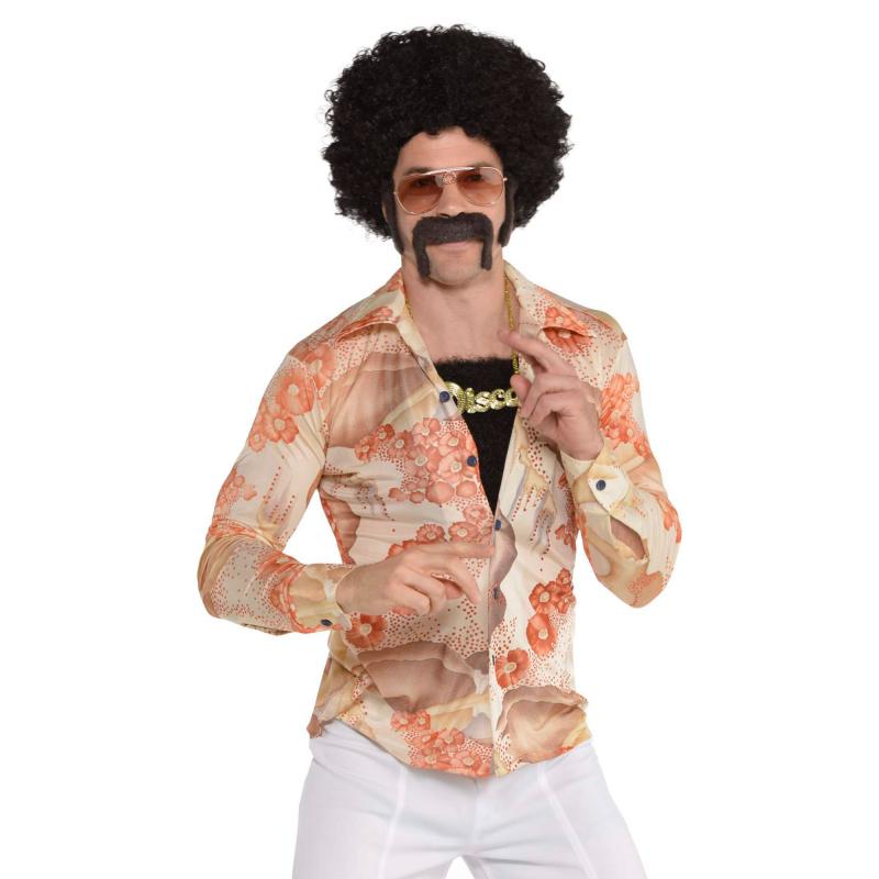 Costume Kit 1970s Disco Wig Sideburns Moustache & Chest Hair - Discontinued