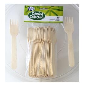 Birch Wood Eco Forks 15cm Pk/25 Eco Friendly