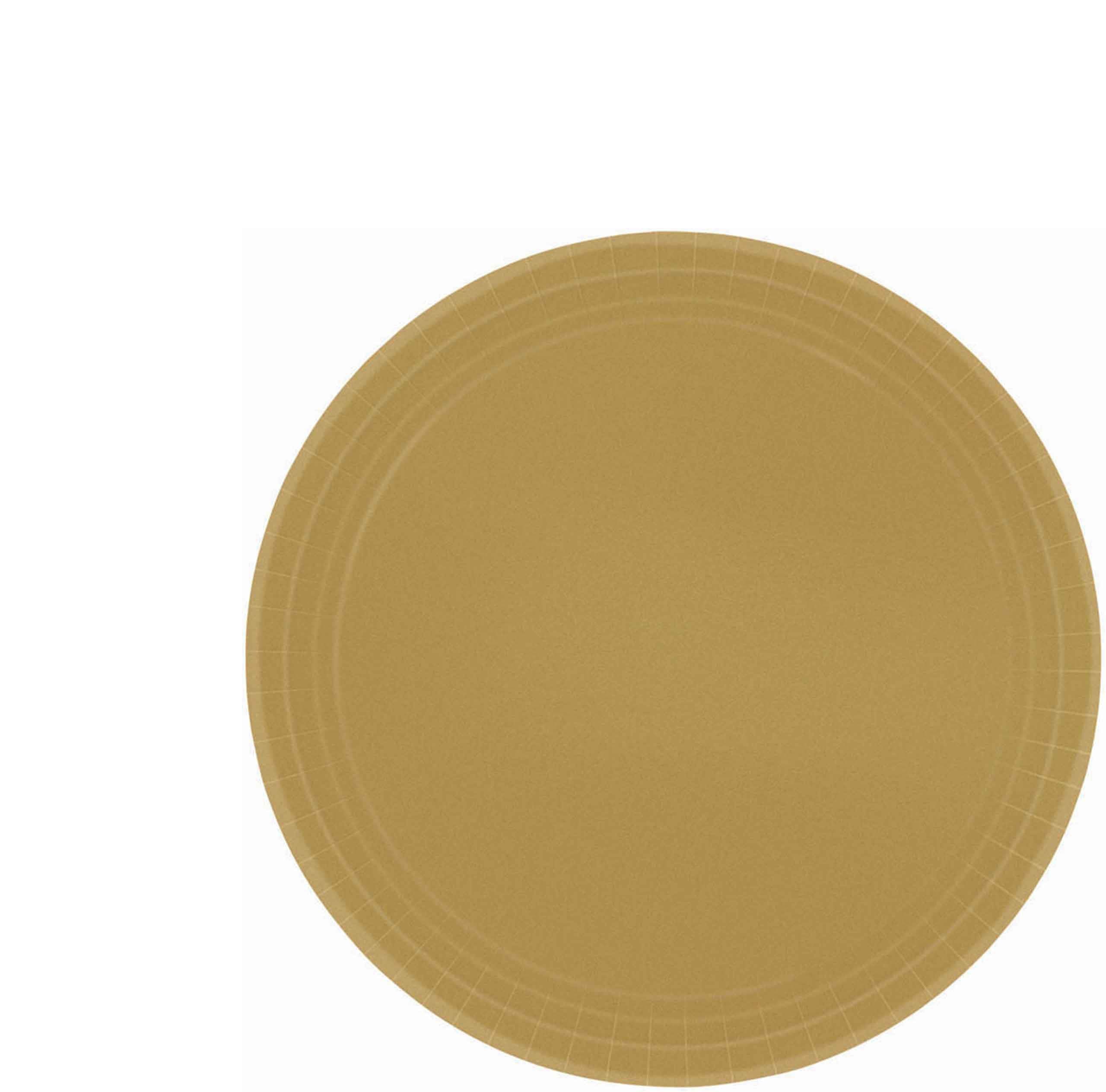 Paper Plates 17cm Gold Round 20 Pack