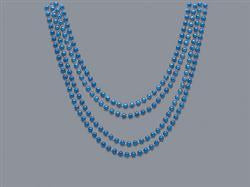 Necklace Beads Metallic Blue Pk/4