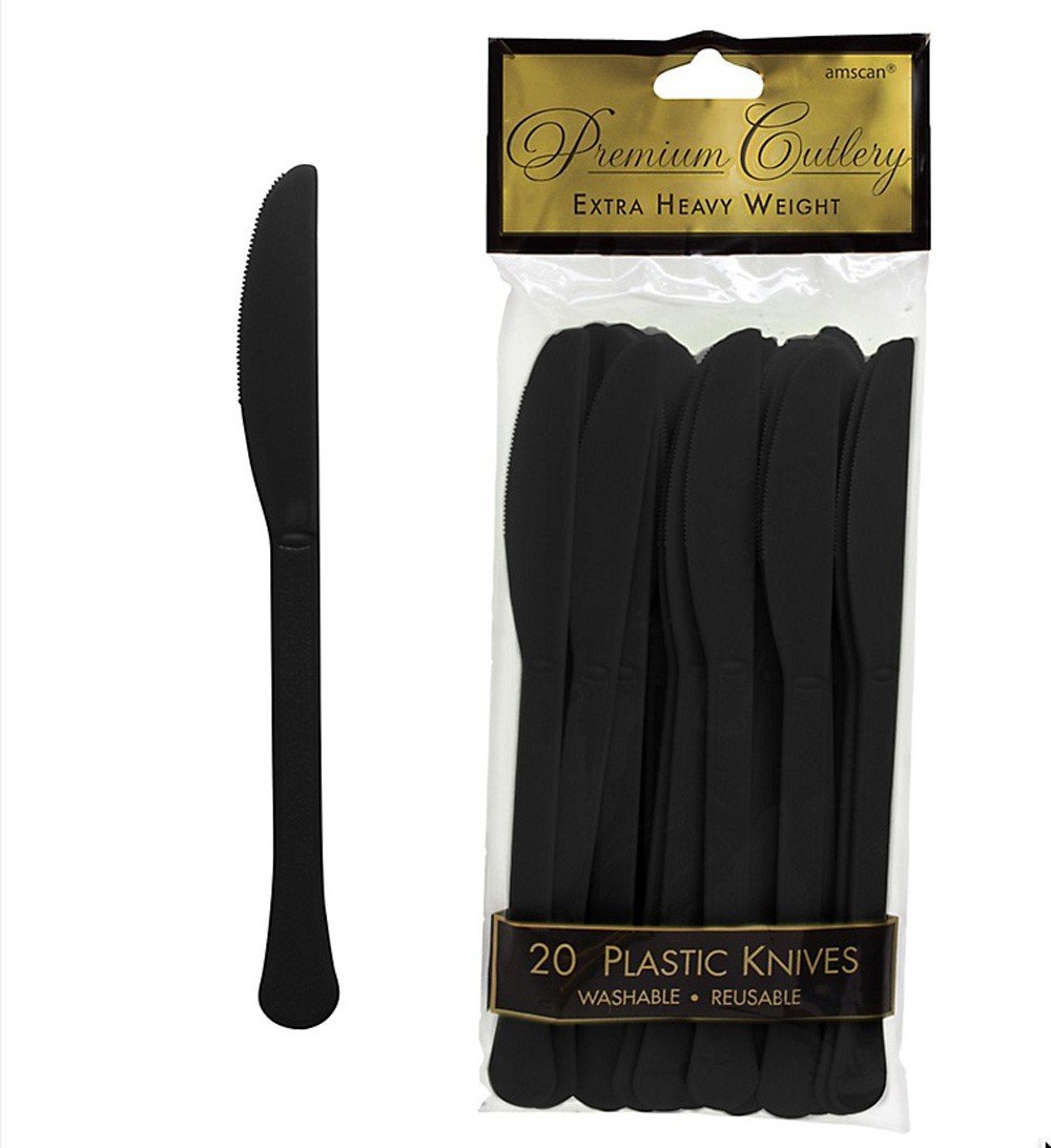 Knives Jet Black Plastic Pk/20