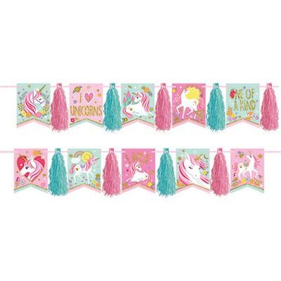 Magical Unicorn Banner W/Tassels