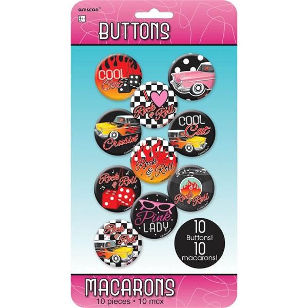 Badges Rock N Roll 4.5cm Pk/10