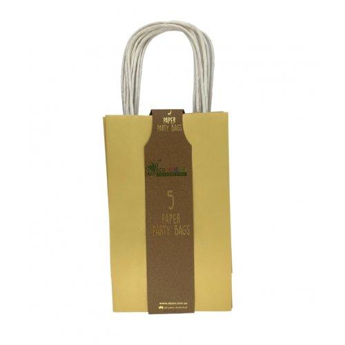 Party Loot Bag Paper Pastel Lemon Yellow Pk/5