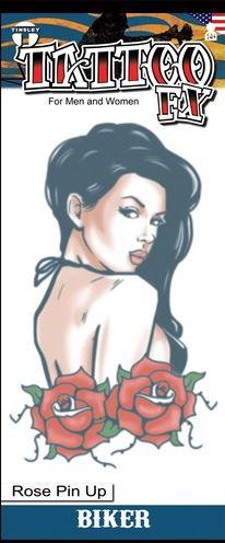 Temporary Tattoo Grim Rose Pin Up Girl Tinsley