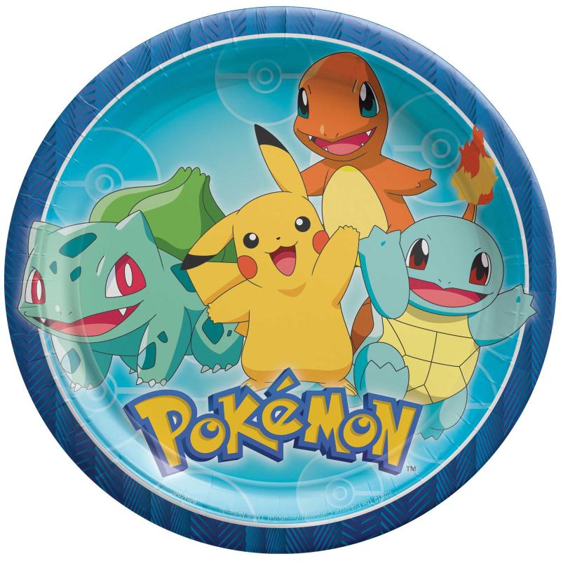 Pokemon Plates Paper 23cm Pk/8