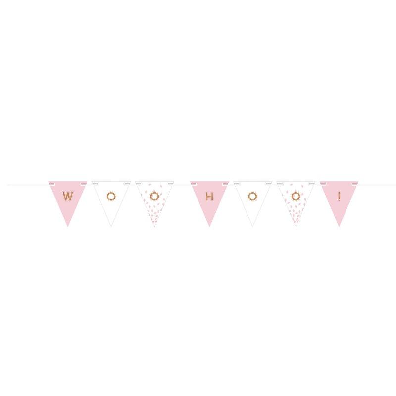 Rose Gold & Blush Customisable Ribbon Pennant Banner