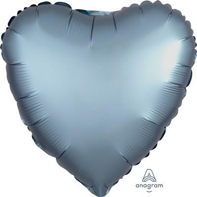 Balloon Foil 45cm Heart Steel Blue