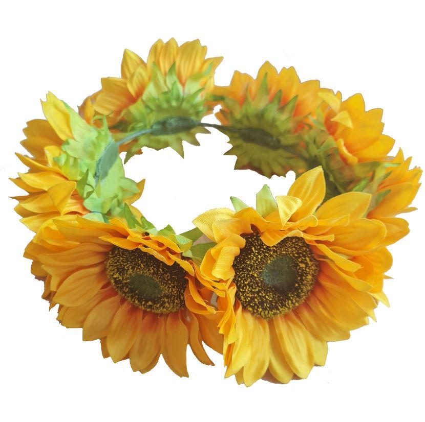 Headband Sunflower Crown Hippy/Fairy 1960s Deluxe Oversized