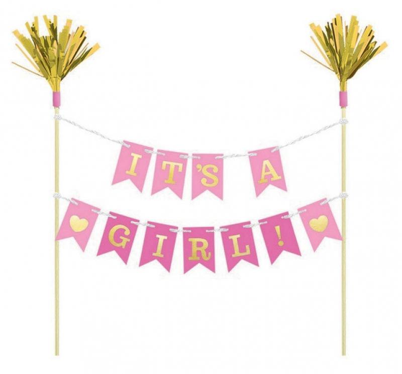 Its A Girl Cake Pick Pink One Piece
