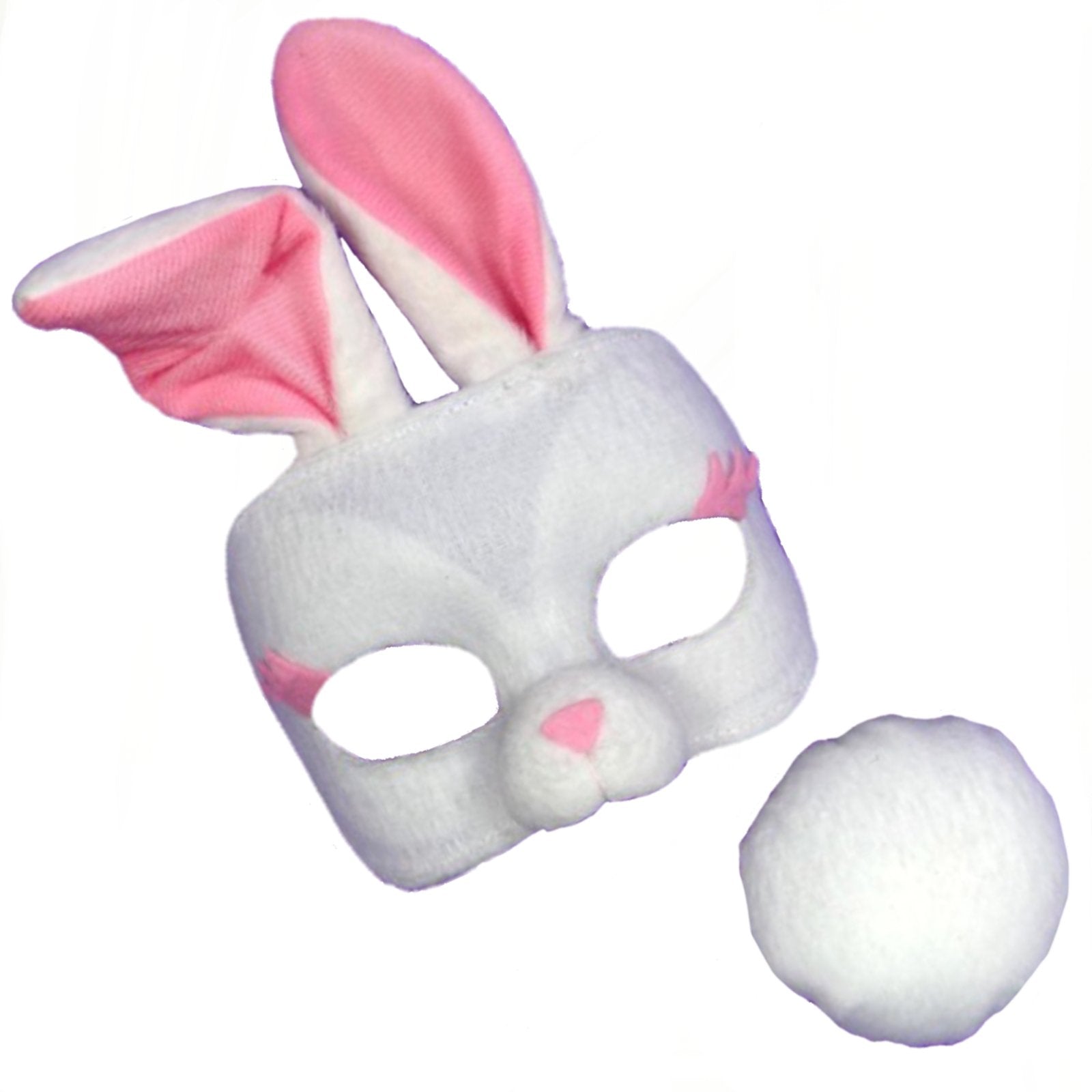 Animal Costume Mask Set Deluxe Bunny Rabbit Pink/White