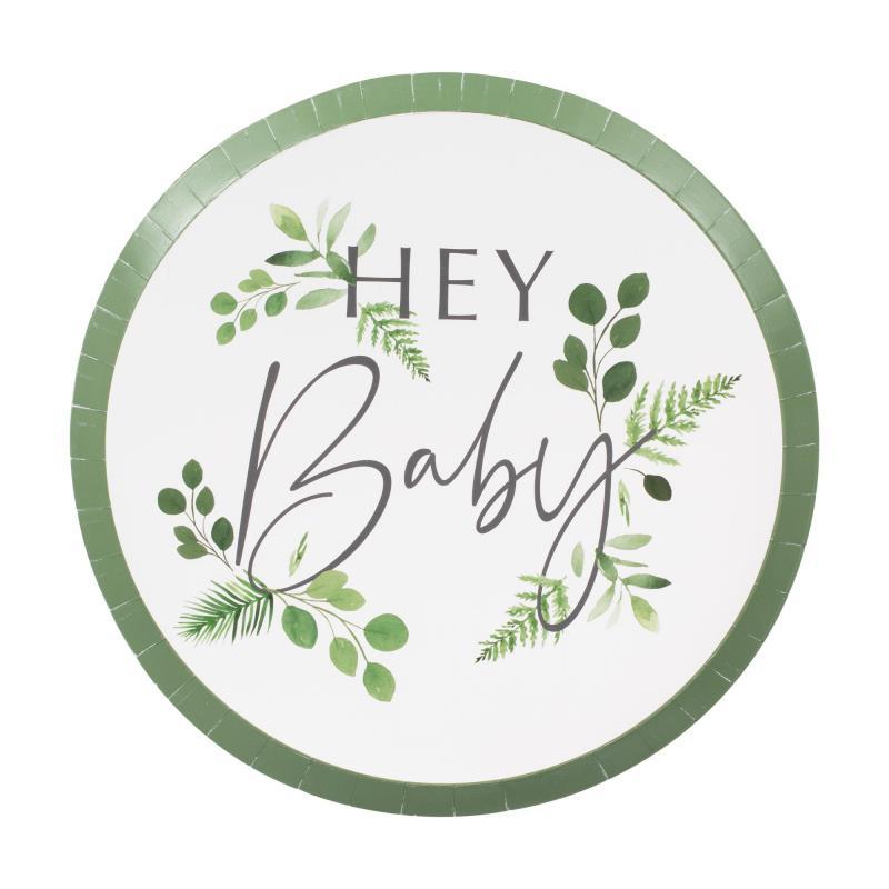Botanical Baby Paper Plates 24cm Pk/8