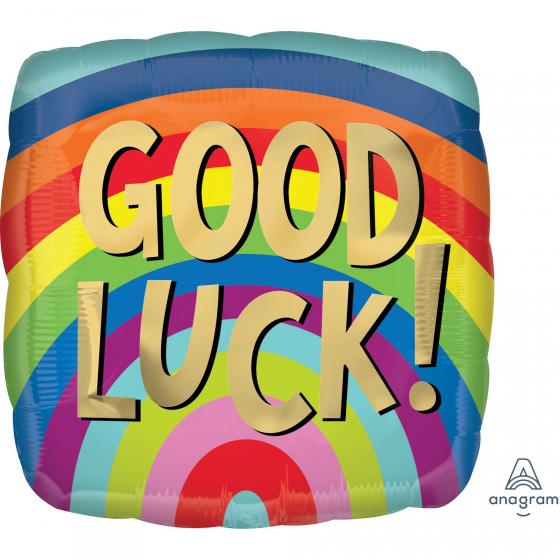 Balloon Foil 45cm Good Luck Rainbow Stripes