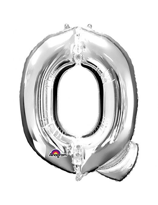Balloon Foil Letter Q Silver 40cm
