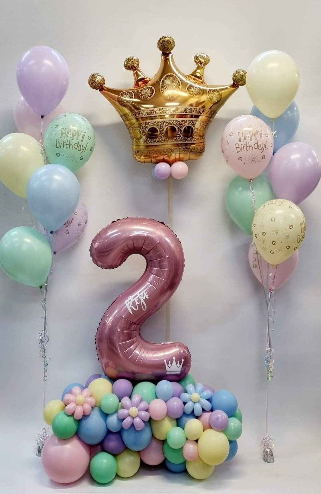 Balloon Décor Themed Birthday Majestic Number Two