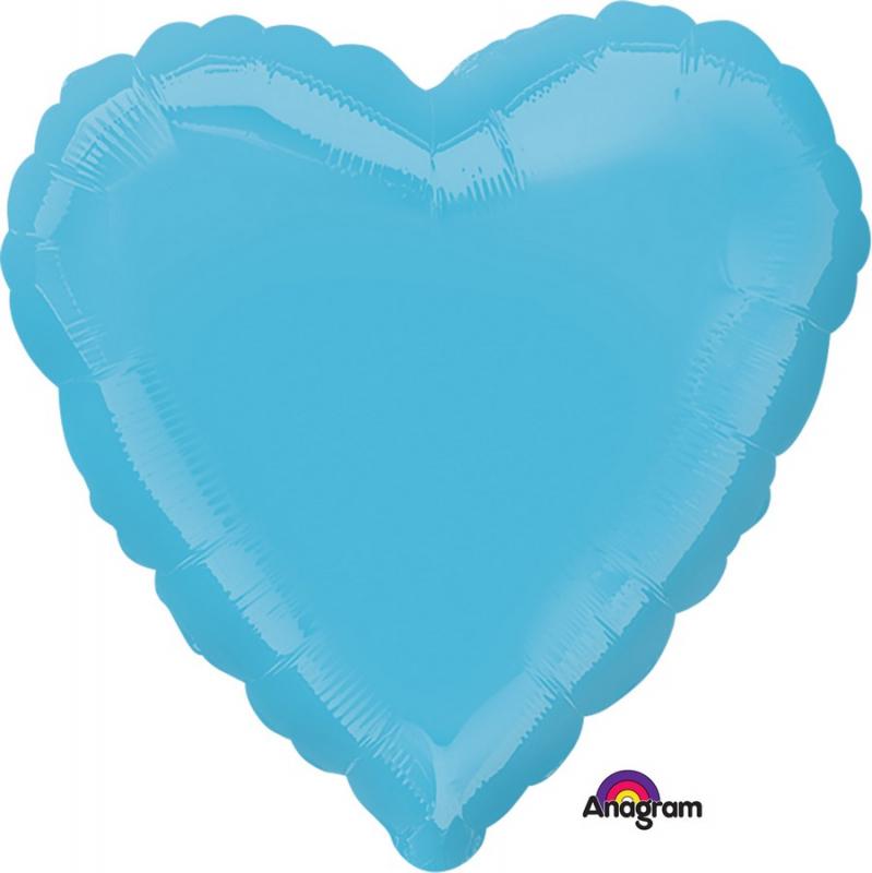 Balloon Foil 45cm Heart Caribbean Blue
