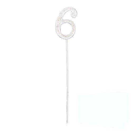 Topper 4cm Diamante Number 6