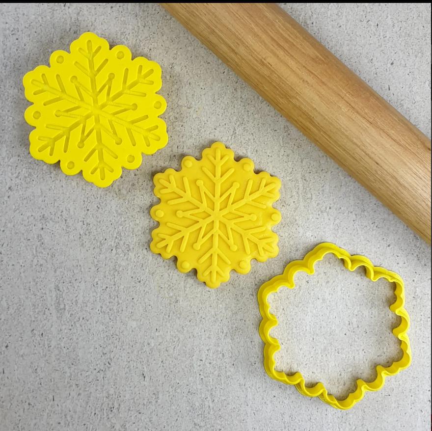 Snowflake Cookie/Biscuit Cutter And Debosser Set