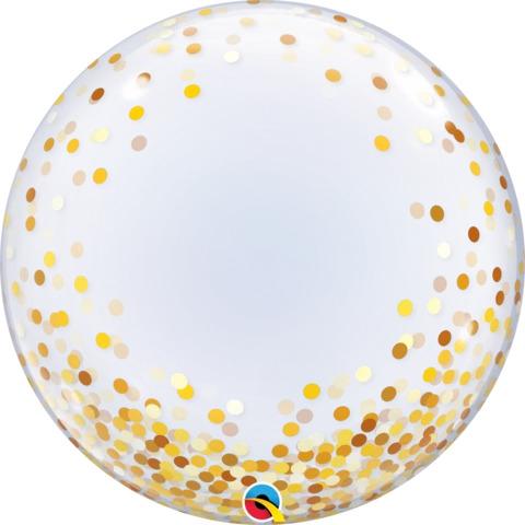 Balloon Bubble 60cm Gold Confetti Dots