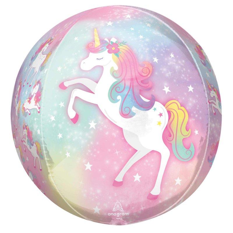 Balloon Foil Orbz Enchanted Unicorn Print 38cm X 40cm