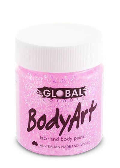 Face Paint Pink Glitter 45ml Tub