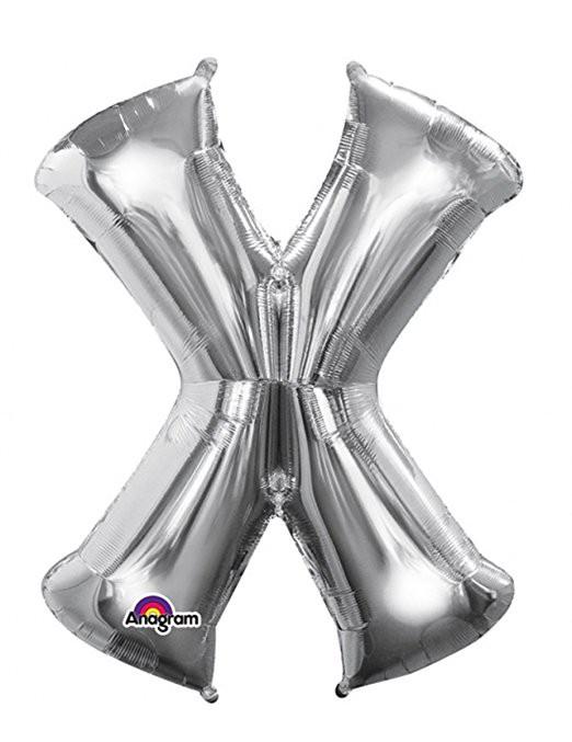 Balloon Foil Letter X Silver 40cm