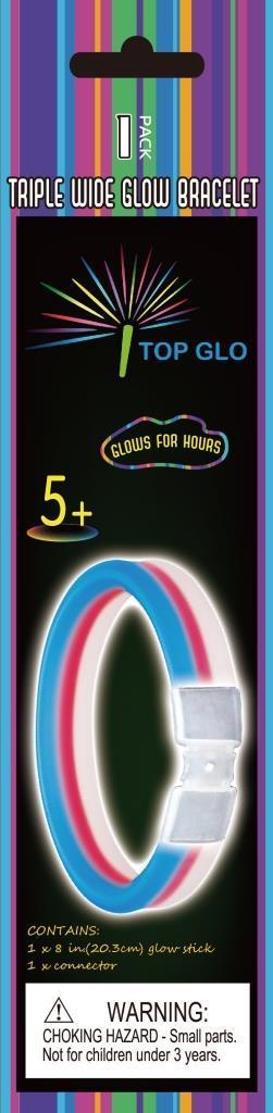 Glow In The Dark Glow Wide Bracelet 20cm Pk/1